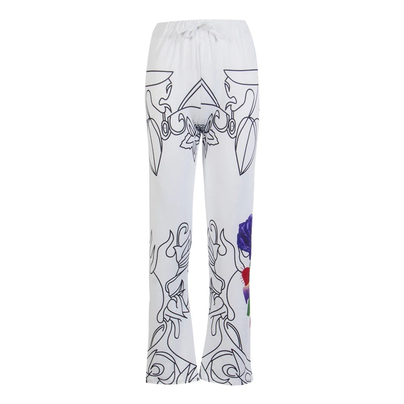 Ed Hardy Printed Flare Rose Printed Long Pants S/M/L/XL/2XL/3XL/4XL/5XL Browsglamour