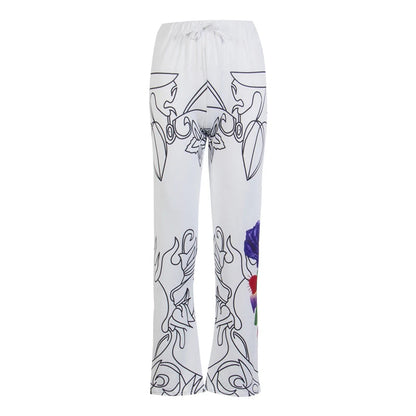 Ed Hardy Printed Flare Rose Printed Long Pants S/M/L/XL/2XL/3XL/4XL/5XL Browsglamour