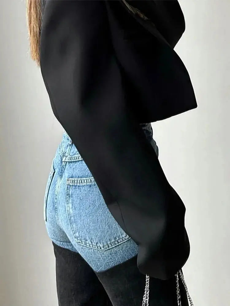 Y2K Patchwork Jeans For Women Straight High Waist Cowgirl Jeans with Zipper Pockets Browsglamour